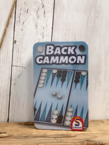 neu  Spiel Backgammon Blechdose 