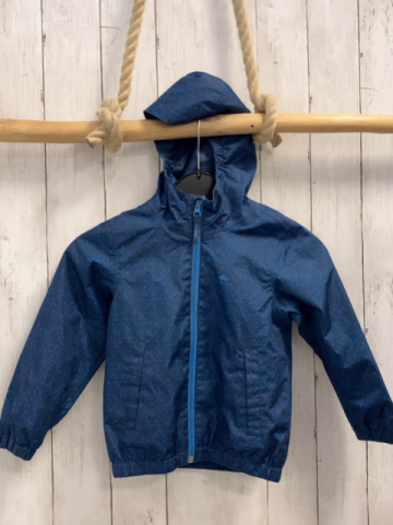 Decathlon  Regenjacke  Gr. 104  blau hellblauer Druck + Reißverschluss 
