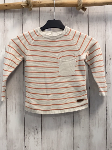 H&M Pullover  Gr. 98  weiß oragen Streifen Rippen 