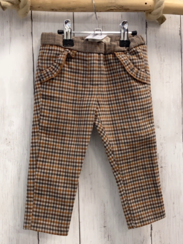 Zara  Hose  Gr. 86  grau ocker dunkelgrau kariert 