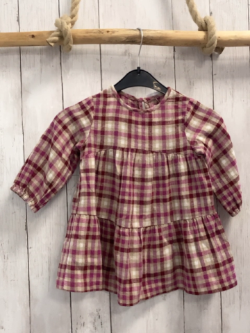 zara Kleid Gr. 92  beere weiß beige kariert