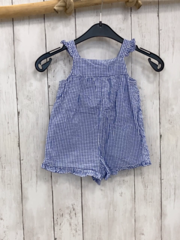 Zara  Playsuit  Gr. 80  blau weiß karret 