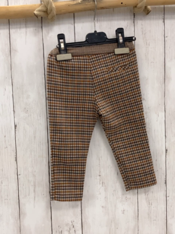 Zara  Jeggings  Gr. 86  ocker hellgrau grau kariert Täschen mit Rüschen 