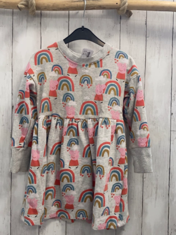 next  Kleid  Gr. 110  hellgrau Peppa Pig Bögen Wolken