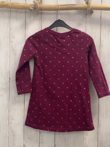Happy Girls  Kleid  Gr. 116  aubergine bunte Herzen Pailettentasche in Deutschlandfarben 
