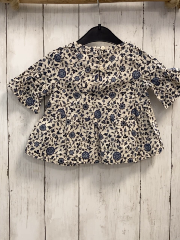 GAP  Sommerbluse  Gr. 74  beige blaue Blumen 