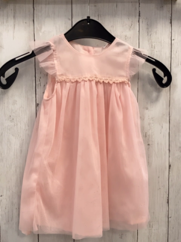   Kleid  Gr. 80  rosa Tüllüberrock mit silber Glitzerpunkten 