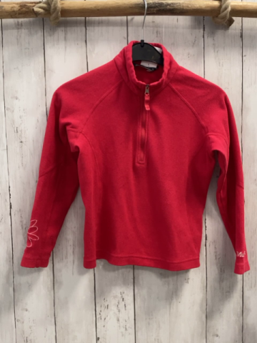 Marmot  Pullover  Gr. 110  rot Fleece Reißverschluss weiße Blumen am Ärmel 