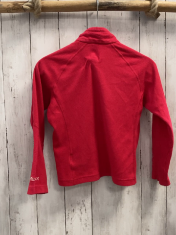 Marmot  Pullover  Gr. 110  rot Fleece Reißverschluss weiße Blumen am Ärmel 