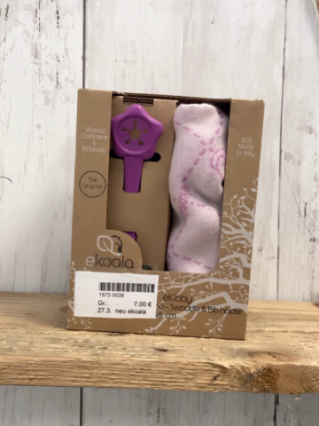 neu ekoala Tuch + Schnullerhalter  Swaddle & Bib holder pflaume 