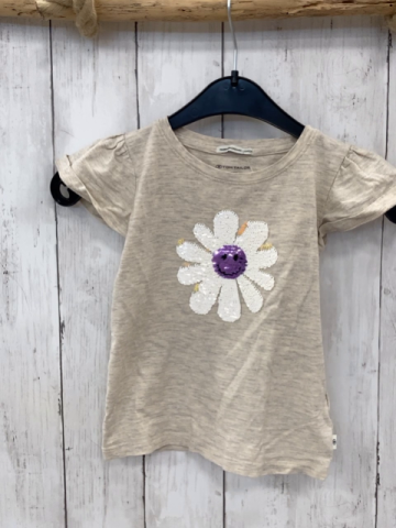 Tom Tailor T-Shirt Gr. 92  beige meliert Pailettenblume