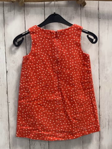 Mini Boden  Kleid  Gr. 98  hellrot Kord weiße Punkte Hase mit Pailetten 