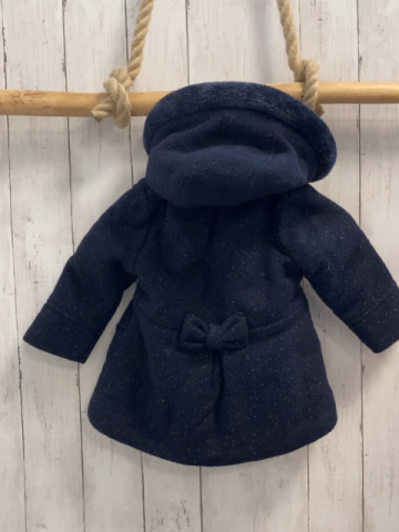 Vertbaudet  Jacke  Gr. 86  blau mit silber GLitzer  Wolloptik