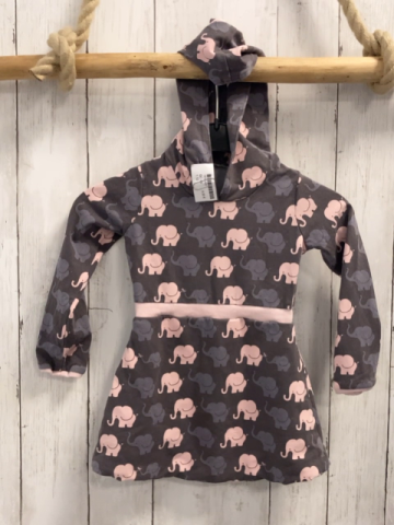   Kleid  Gr. 80  grau Kapuze bunte Elefanten 