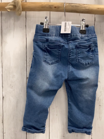 Dopodopo Jeggings  Gr. 80  blau Jeans gefüttert lachs Kordel 