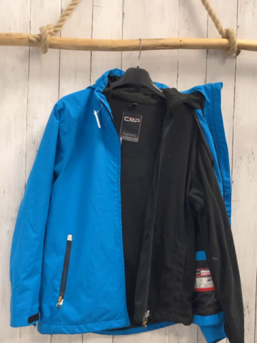 2tlg CMP  Jacke  Gr. 164  hellblau mit dunkelgrauer Fleeceinnenjacke 
