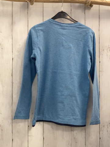 S´Oliver  Langarmshirt  Gr. 152  hellblau schwarze Punkte + Schrift 