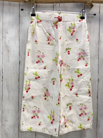 Waikiki  Caprihose  Gr. 116  weiß Erdbeeren Blumen breiter Schlag 