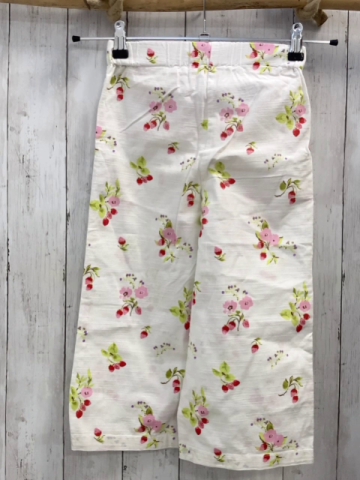 Waikiki  Caprihose  Gr. 116  weiß Erdbeeren Blumen breiter Schlag 