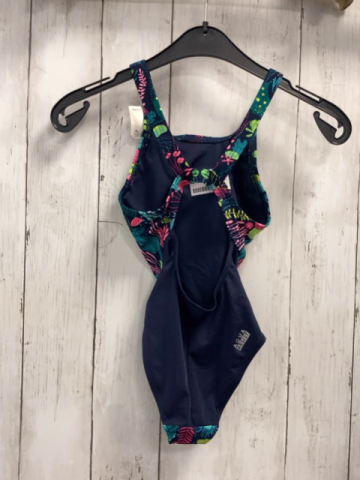 neu Decathlon  Badeanzug  Gr. 110  blau bunte Unterwasserpflanzen 