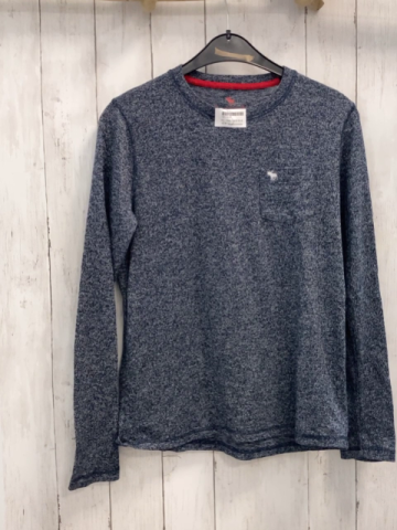 Abercrombie  Pullover  Gr. 158/164  blau grau meliert Strick 