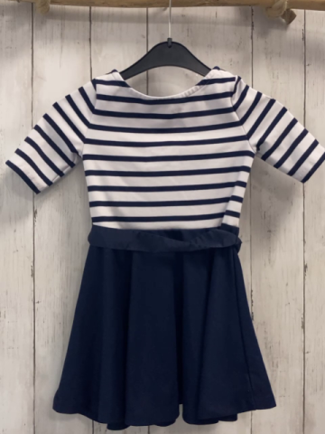 Ralph Lauren  Kleid  Gr. 104  weiß blau gestreiftes Oberteil blauer Rock 