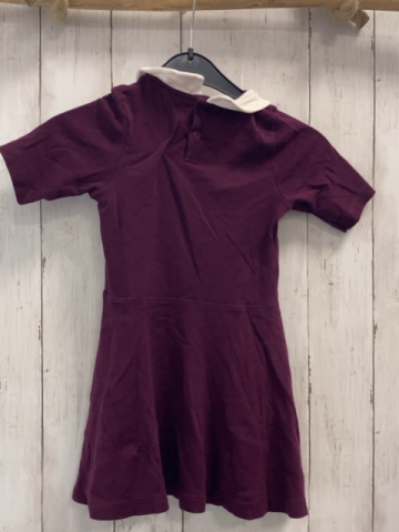 Petit Bateau  Kleid  Gr. 104  weinrot weißer Kragen 