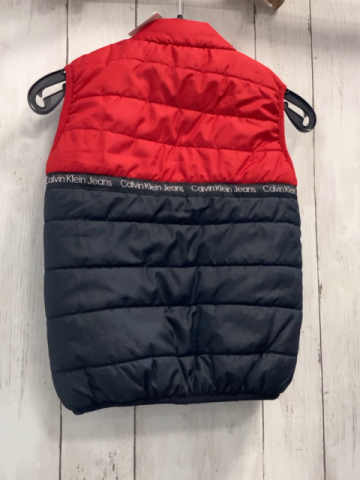 Calvin Klein Jeans  Weste  Gr. 110  rot schwarz Schrift silber Reißverschluss 