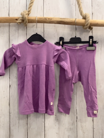 2tlg Dilling  Kleid + Leggings  Gr. 68  lavendel 100 % Merinowolle 