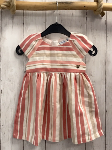 Mayoral  Kleid  Gr. 80  altrosa weiß sand Strefen goldenes Herz 