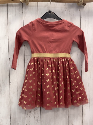 Minnie Mouse  Kleid  Gr. 86  lachs Oberteil mit Minnie Mouse Tüllrock mit goldenen Schleifen 
