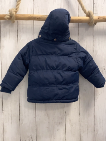 Blue Seven  Winterjacke  Gr. 68  blau Kapuze Fleecefutter Aufnäher 