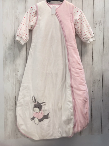 Sterntaler  Schlafsack Gr. 110cm  weiß rosa Esel Nicky + weiße Ärmel mit rotem Druck zum Abtrennen 