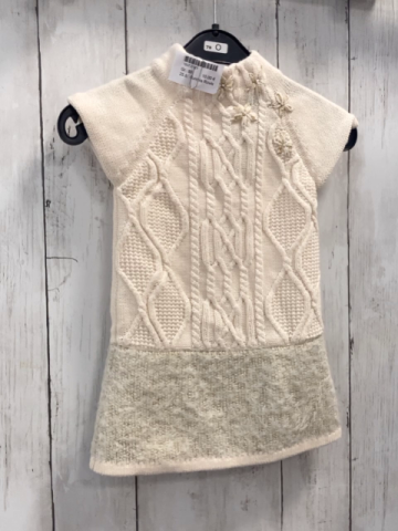 Cynthia Rowley  Kleid  Gr. 80  creme + Zöpfe + golden Glitzer 