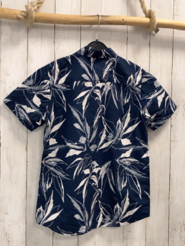 Jack & Jones  Sommerhemd  Gr. 152  blau weiße Blätter 