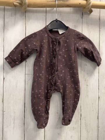 Dirkje  Strampler  Gr. 56  braun rosa schwarze Pusteblumen 