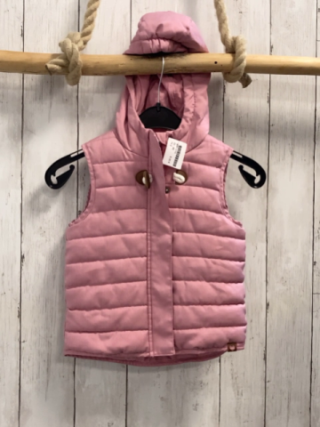   Weste  Gr. 86  rosa Rippen Kapuze Knebleknopf 