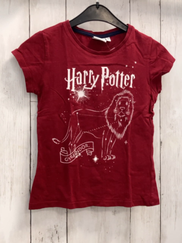   T-Shirt  Gr. 128  rot Löwe Schrift Harry Potter 