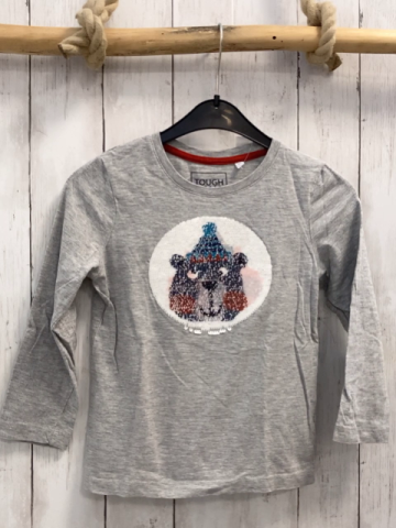  Langarmshirt  Gr. 122  grau Pailettenbild 
