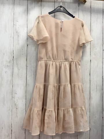 Manguun Kleid  Gr. 128  altrosa bronze glänzende Blumen 