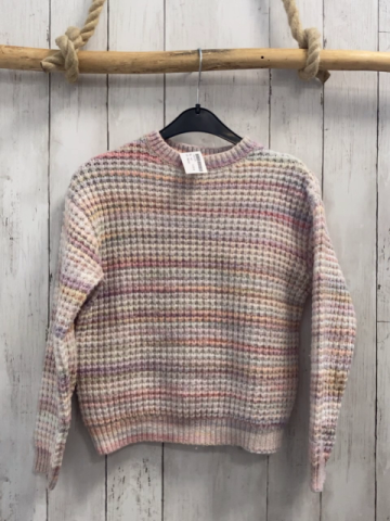 Mango  Pullover  Gr. 140  weiß mint orange flieder meliert Strick