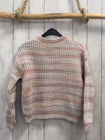 Mango  Pullover  Gr. 140  weiß mint orange flieder meliert Strick