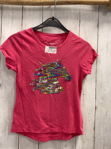 Manguun T-Shirt  Gr. 140  pink Pailettenpferdekopf 