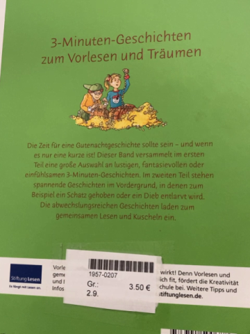   Buch 3-Minuten-Geschichten zum Vorlesen und Träumen
