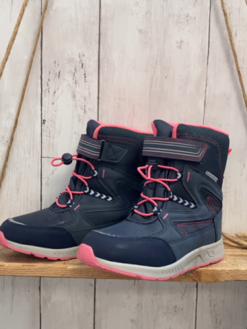 neu L&D Boots  Gr. 33  blau rosa Schnürsenkel Sohle + Futter 