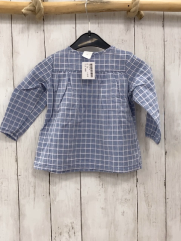 H&M Bluse Gr. 80  blau grau rosa Kariert