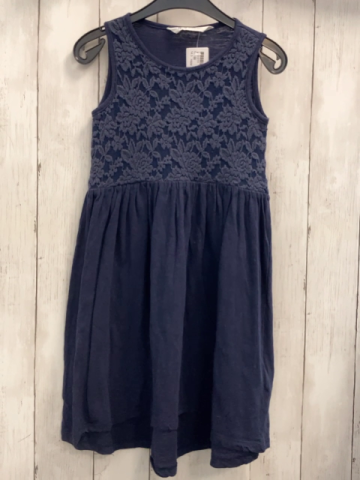 H&M Kleid Gr. 98  blau Spitzenoberteil gestickte Blumen