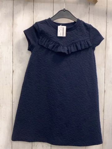 H&M Kleid Gr. 98  blau Struktur Rüschen