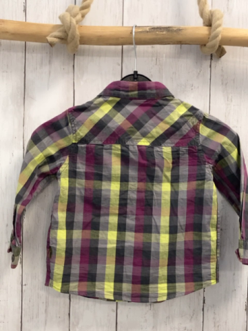 Coccodrillo  Hemd  Gr. 92  aubergine grau hellgrün kariert 