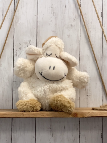   Rucksack beige Plüsch Schaf 